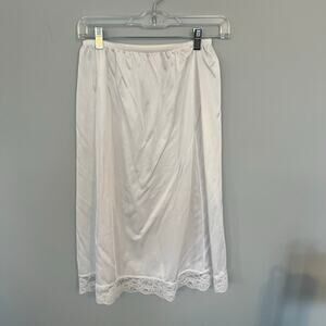 White Satiny Underskirt Slip Skirt Approx Size Medium Unknown Brand